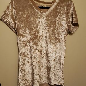 Women's Pink Crushed Velvet Shirt